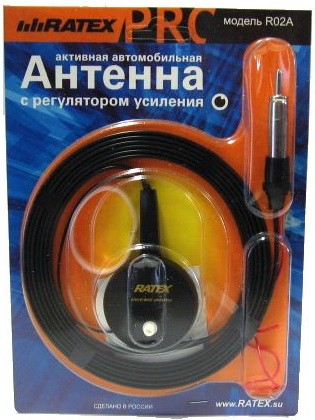 Кликните для увеличения изображения Антенна автомобильная RATEX R02A активная УКВ/FM/АМ