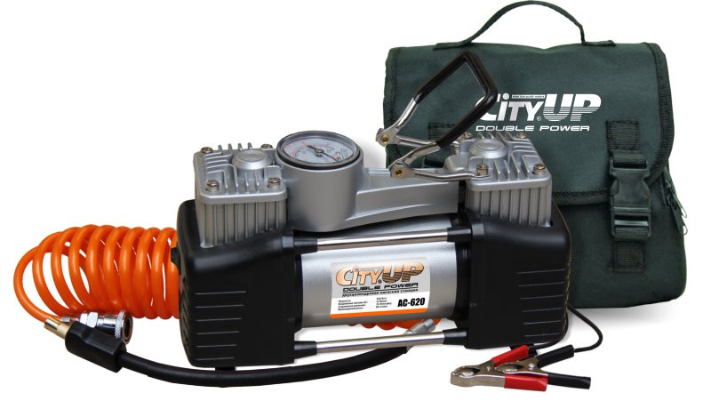 Кликните для увеличения изображения Компрессор автомобильный CityUP AC-620 Double Power (двухцилиндровый)