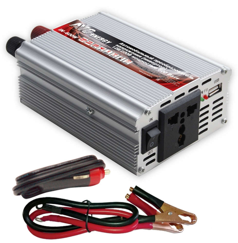 Кликните для увеличения изображения Автомобильный инвертор AVS 12/220V IN-600W