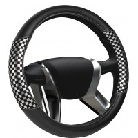 Оплетка на руль AZARD «Шахматка» серебристый, М