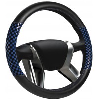 Оплетка на руль AZARD «Шахматка» синий, М