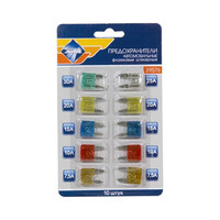 Предохранители флажковые в блистере NOVA BRIGHT «MINI» (7,5А-30А) (10 шт)