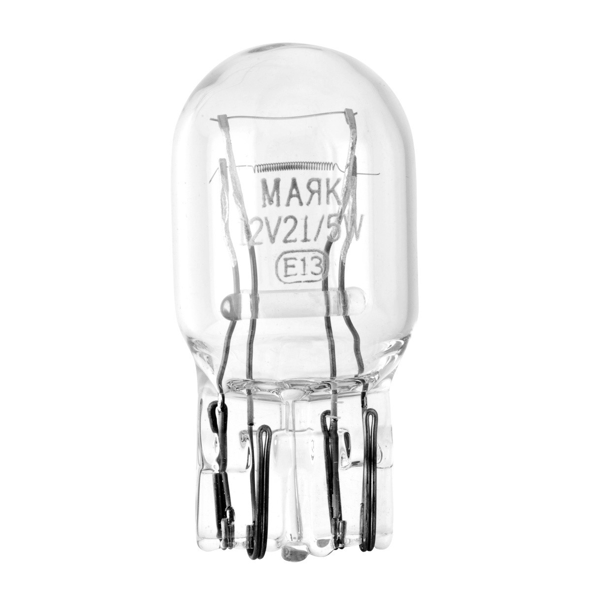 Кликните для увеличения изображения Автолампа накаливания МАЯК W21/5W 12V (W3x16q)