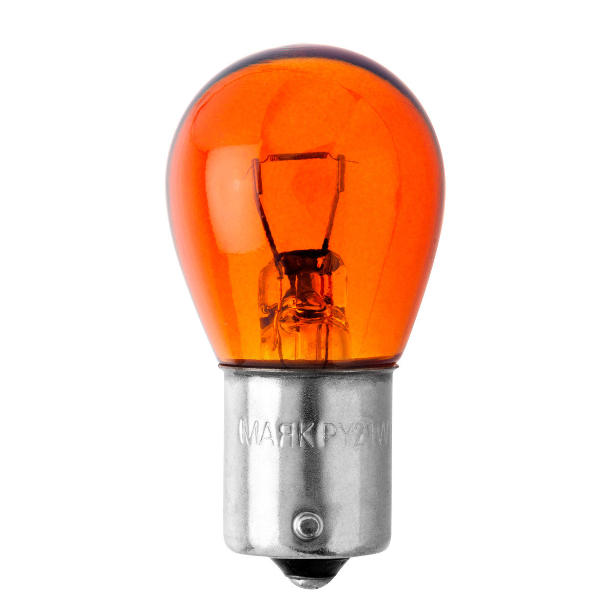 Кликните для увеличения изображения Автолампа накаливания МАЯК PY21W 12V ORANGE (BA15s)