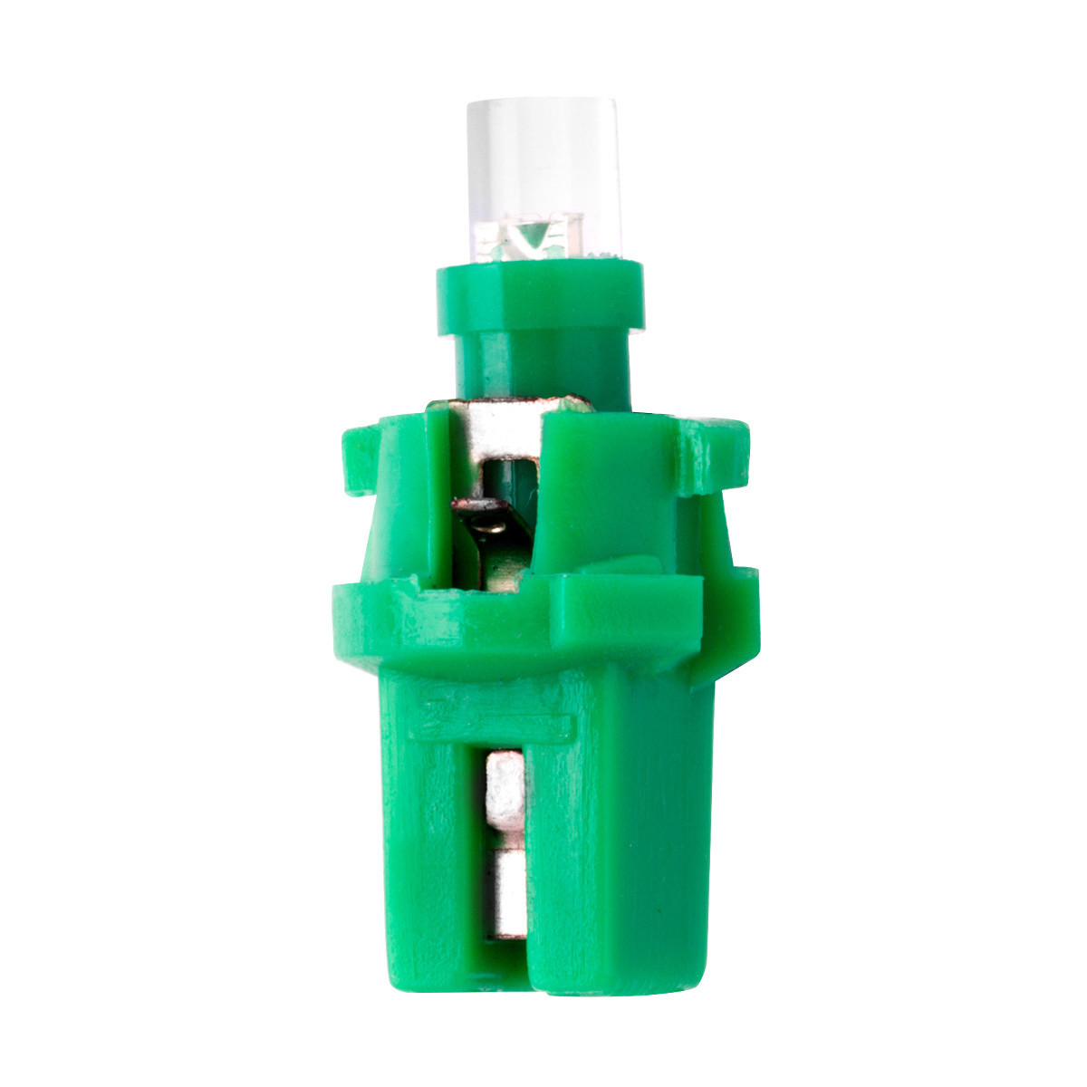 Кликните для увеличения изображения Автолампа светодиодная МАЯК T5 12V GREEN с патроном (BAX8,7d)