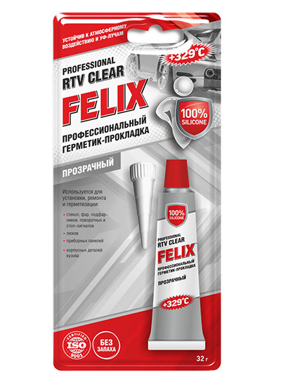 Кликните для увеличения изображения Герметик-прокладка FELIX, прозрачный, 32 гр.