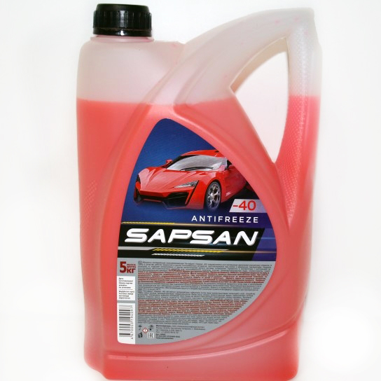 Кликните для увеличения изображения Антифриз SAPSAN RED G-11 красный (-40) 5кг