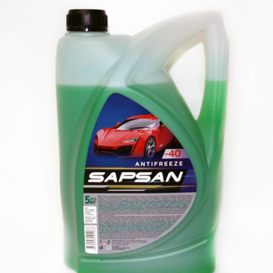 Кликните для увеличения изображения Антифриз SAPSAN GREEN G-11 зеленый (-40) 5кг