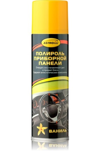 Кликните для увеличения изображения Полироль приборной панели глянцевый Астрохим АС-2331 Ваниль, аэрозоль 335 мл