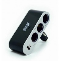 Разветвитель прикуривателя AVS CS312U (на 3 выхода+USB)
