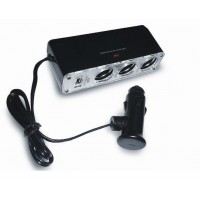 Разветвитель прикуривателя AVS CS313U (на 3 выхода+USB)