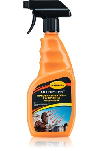 Кликните для увеличения изображения Преобразователь ржавчины фосфатный Астрохим АС-467, серия «Antiruster», спрей, 500 мл