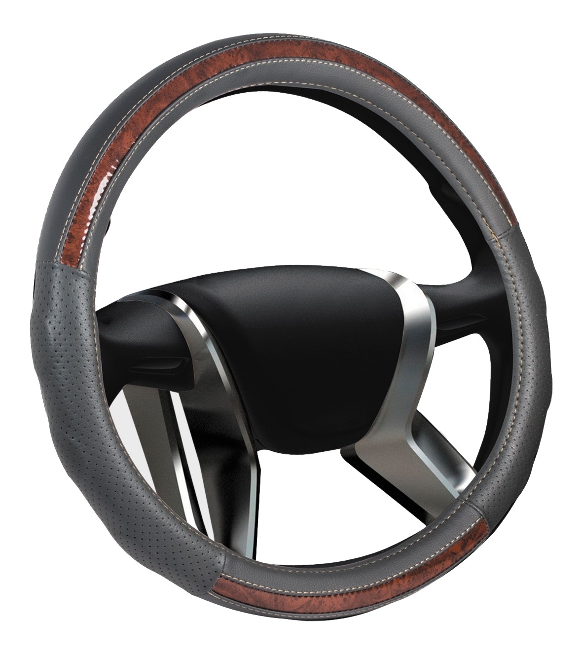 Кликните для увеличения изображения Оплетка на руль SENATOR «NEW JERSEY» серый, M