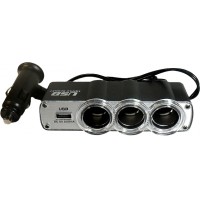 Разветвитель прикуривателя IN-CAR WF-0120 (на 3 выхода+USB)