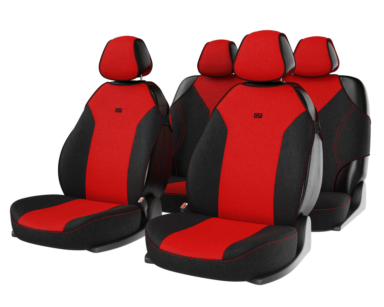 Кликните для увеличения изображения Чехлы-майки универсальные CarFashion «BINGO» (красный/черный)