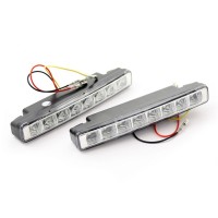 Дневные ходовые огни МАЯК DRL-PL, 8 SMD диодов, 12V (155x10x30мм, комплект 2шт.)