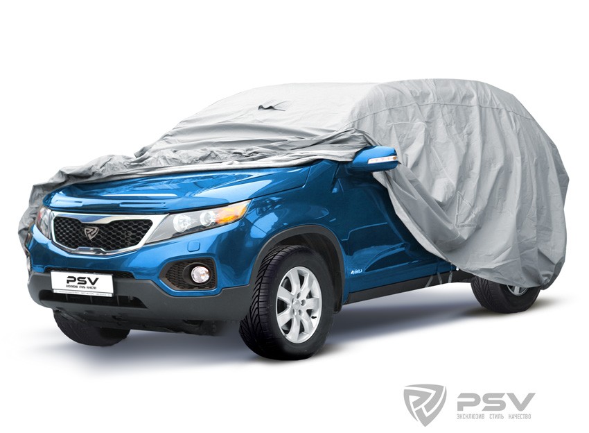 Кликните для увеличения изображения Защитный чехол-тент на автомобиль PSV модель 16, с молнией, «D» (488-520х195х183)