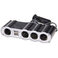 Разветвитель прикуривателя IN-CAR WF-4008 (на 4 выхода+2 USB)