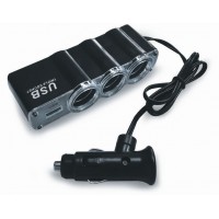 Разветвитель прикуривателя AVS CS314U (на 3 выхода+USB)