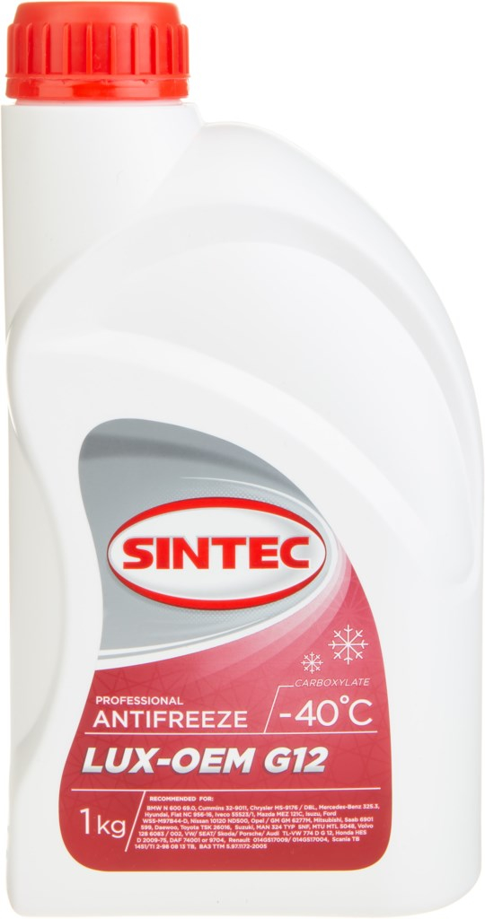 Кликните для увеличения изображения Антифриз SINTEC LUX-OEM G-12 красный, 1кг