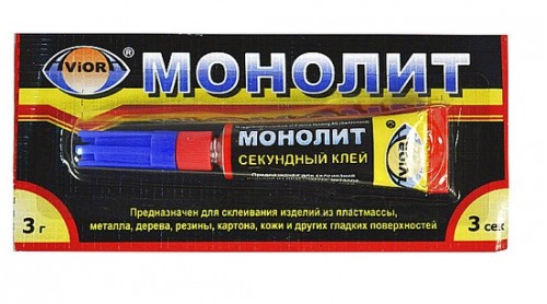 Кликните для увеличения изображения Супер-клей AVIORA «МОНОЛИТ» универсальный 3 гр.