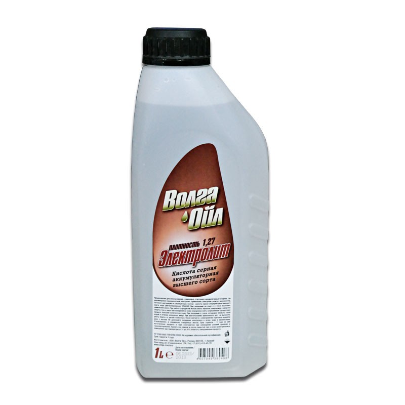 Кликните для увеличения изображения Электролит Волга-Ойл 1,27 (1л.)