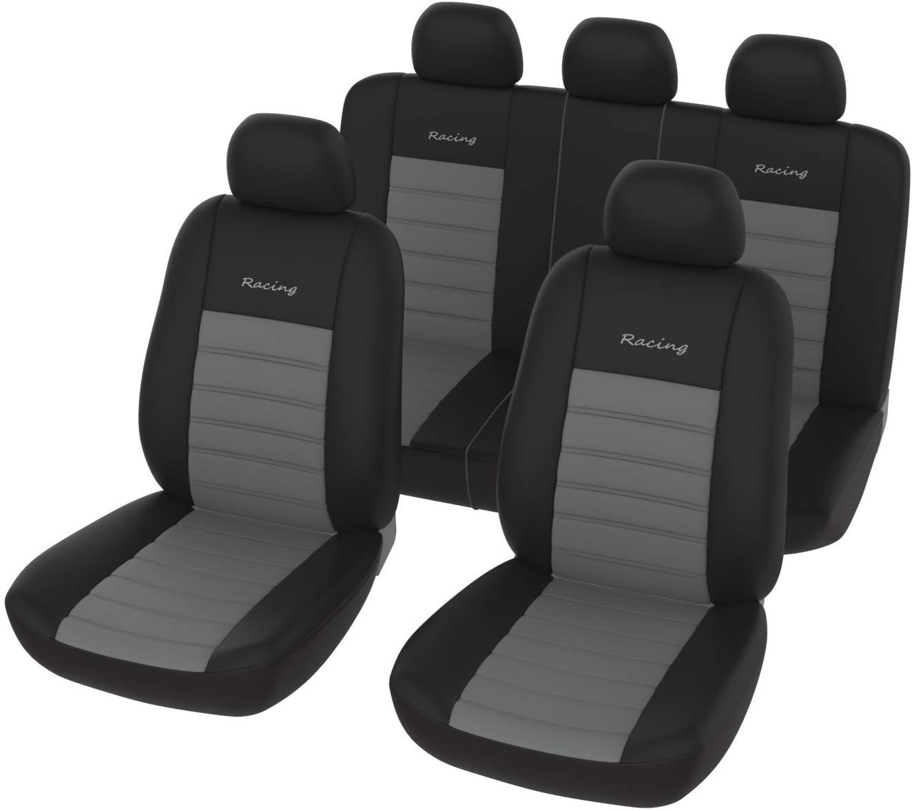 Кликните для увеличения изображения Чехлы универсальные M5 «RACING SERIES» (черный/серый)