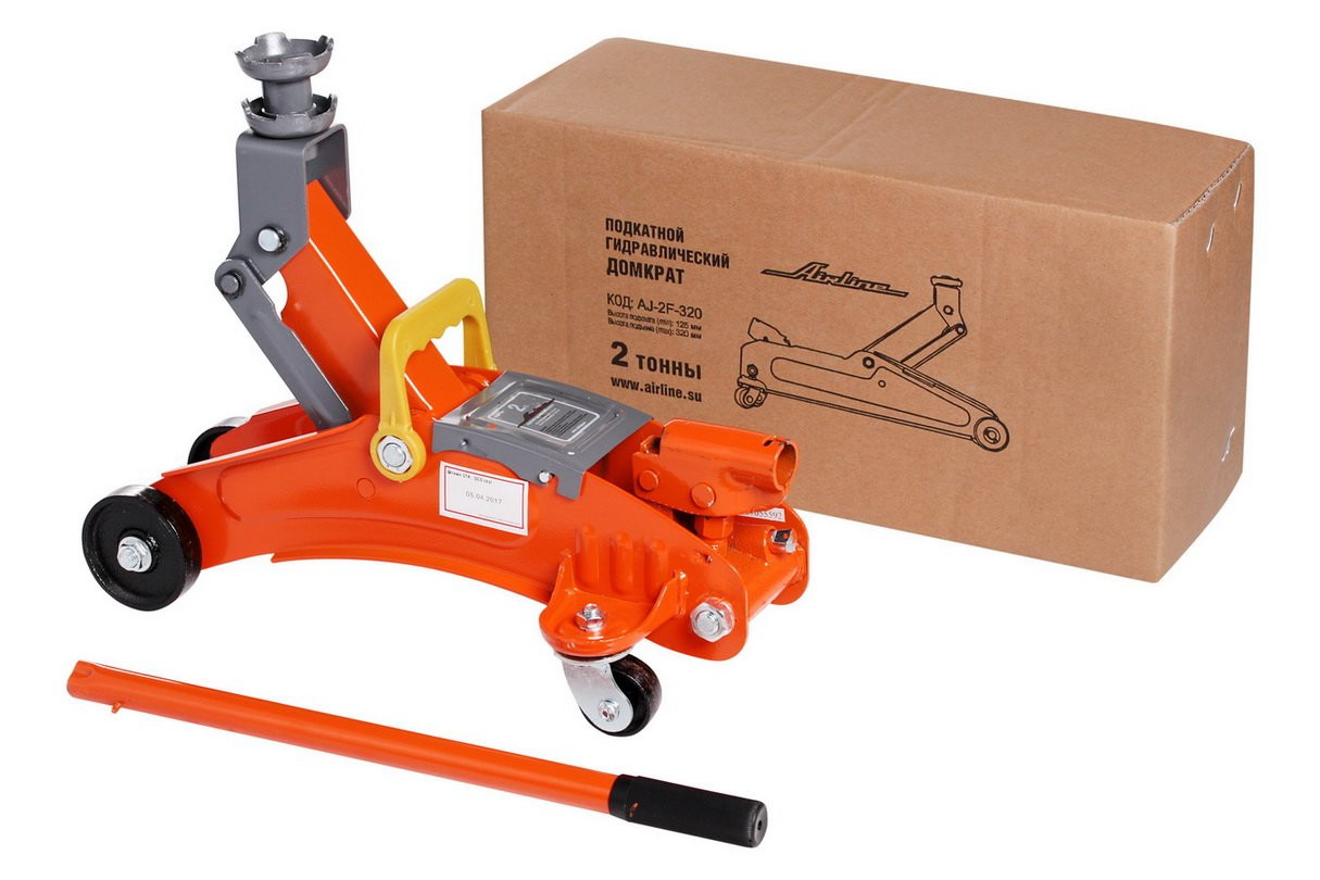 Кликните для увеличения изображения Домкрат гидравлический подкатной AIRLINE AJ-2F-320, 2 тонны (125-320мм)