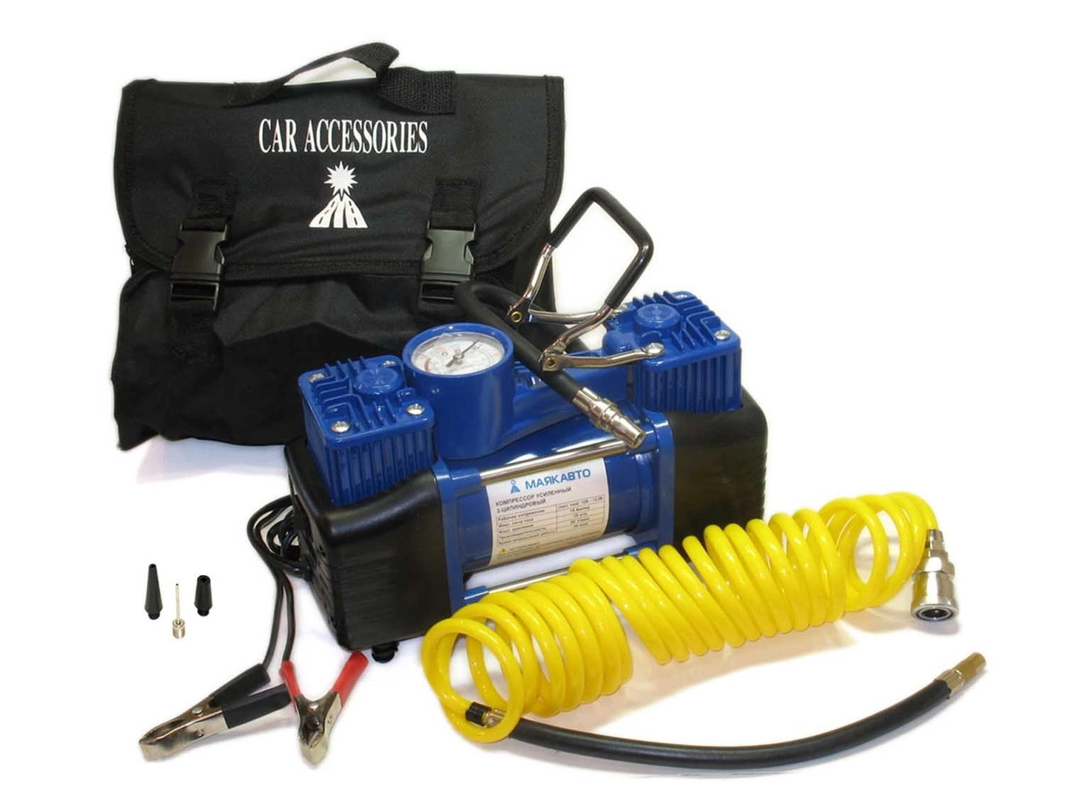 Кликните для увеличения изображения Компрессор автомобильный МАЯКАВТО АС 620ма (двухпоршневой), усиленный