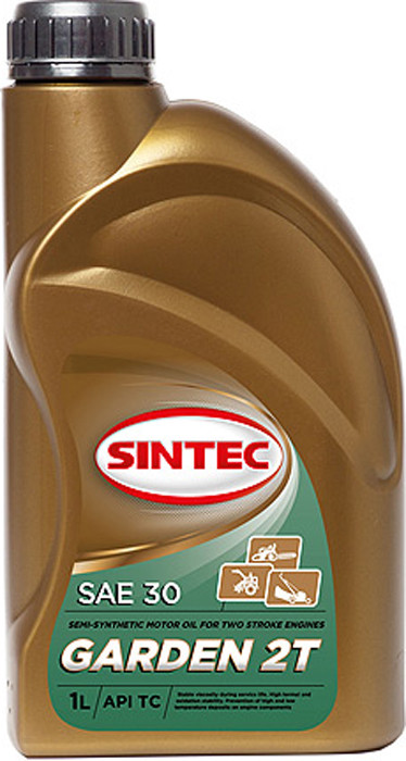 Кликните для увеличения изображения Моторное масло SINTEC GARDEN 2T для двухтактных двигателей, полусинтетическое, 1л