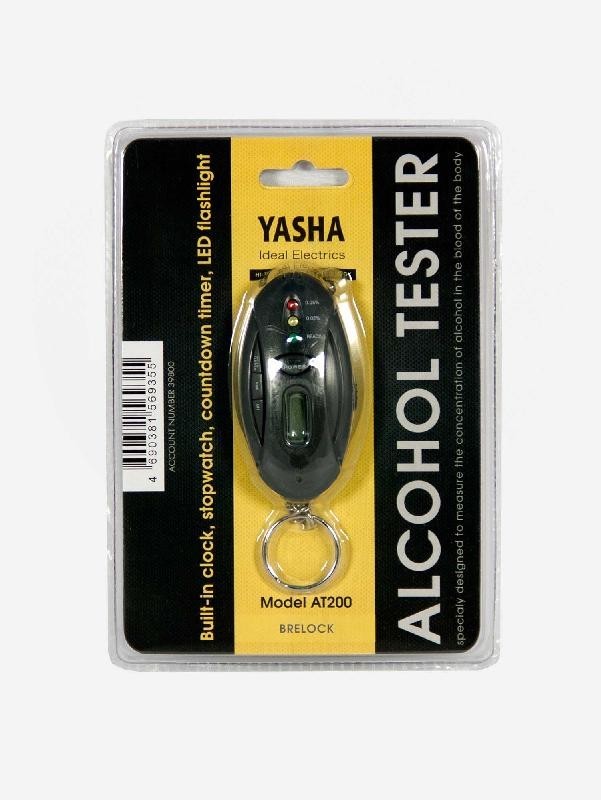 Алкотестер светодиодный YASHA АТ200 c фонарем, часами