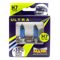 Набор галогенных ламп МАЯК ULTRA H7 12V 55W SUPER WHITE +30% (Px26d)