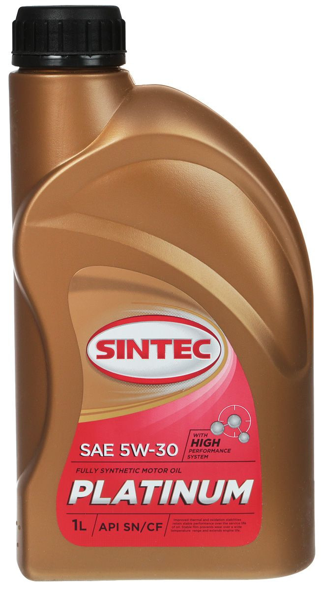 Моторное масло SINTEC PLATINUM SAE 5W-30 API SN/CF, синтетическое, 1л