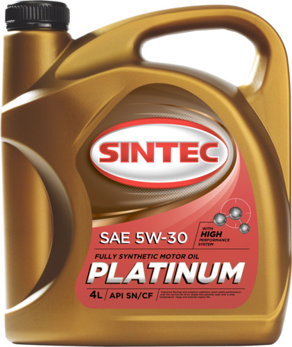 Моторное масло SINTEC PLATINUM SAE 5W-30 API SN/CF, синтетическое, 4л