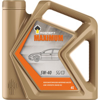 Моторное масло РОСНЕФТЬ Maximum 5W40, полусинтетическое, 4л