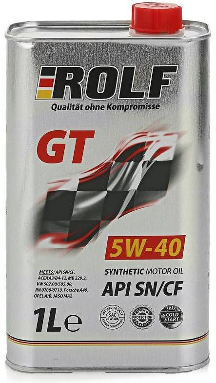 Моторное масло ROLF GT 5W-40, API SN/CF, синтетическое, 1л