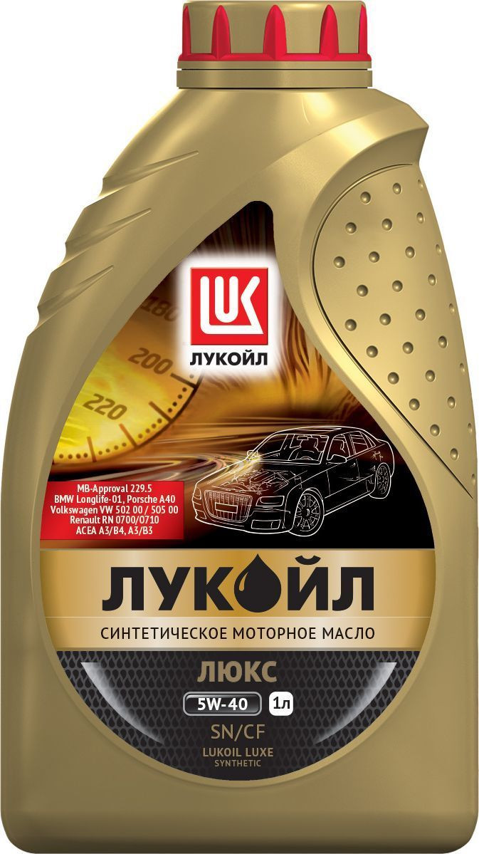 Моторное масло ЛУКОЙЛ Люкс 5W-40, API SN/CF, синтетическое, 1л