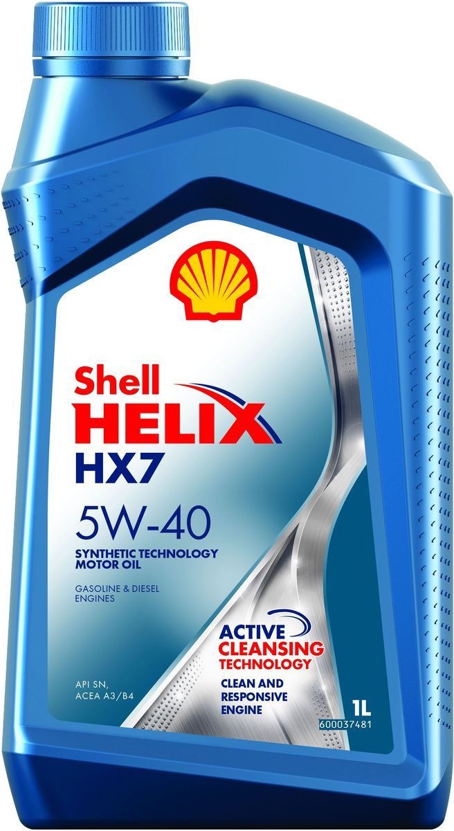 Моторное масло SHELL Helix HX7 5W-40, API SN/CF, полусинтетическое, 1л
