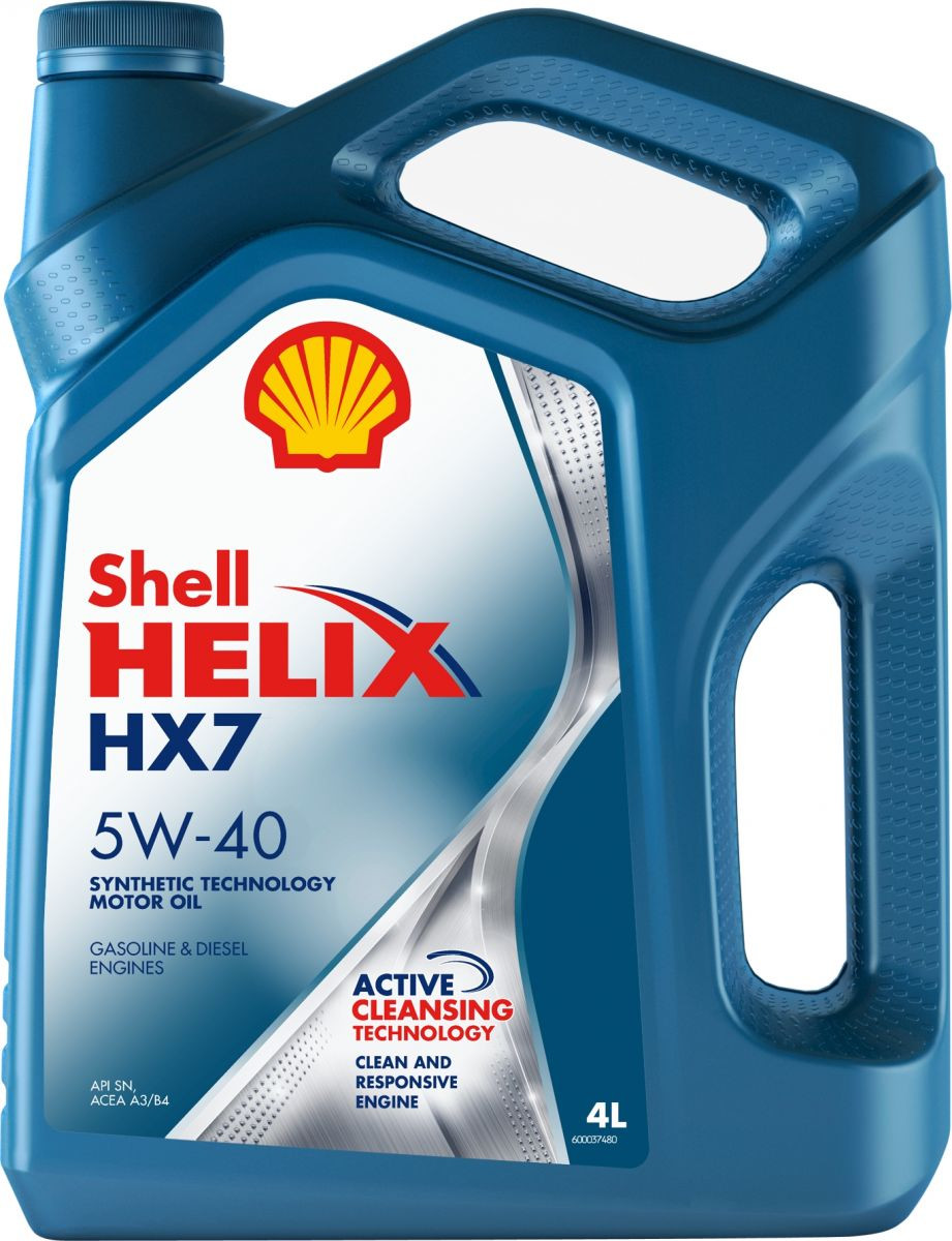 Моторное масло SHELL Helix HX7 5W-40, API SN/CF, полусинтетическое, 4л