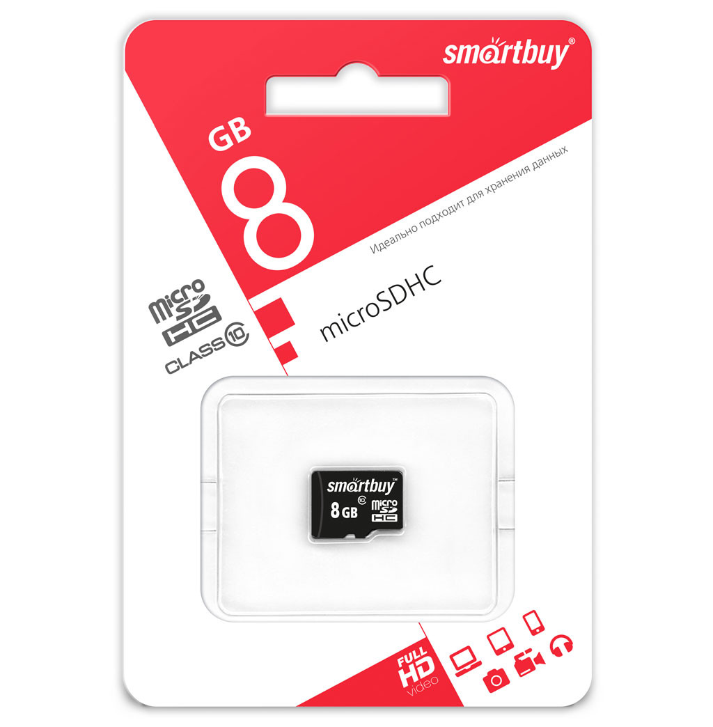 Карта памяти SmartBuy microSDHC Class 10 8GB