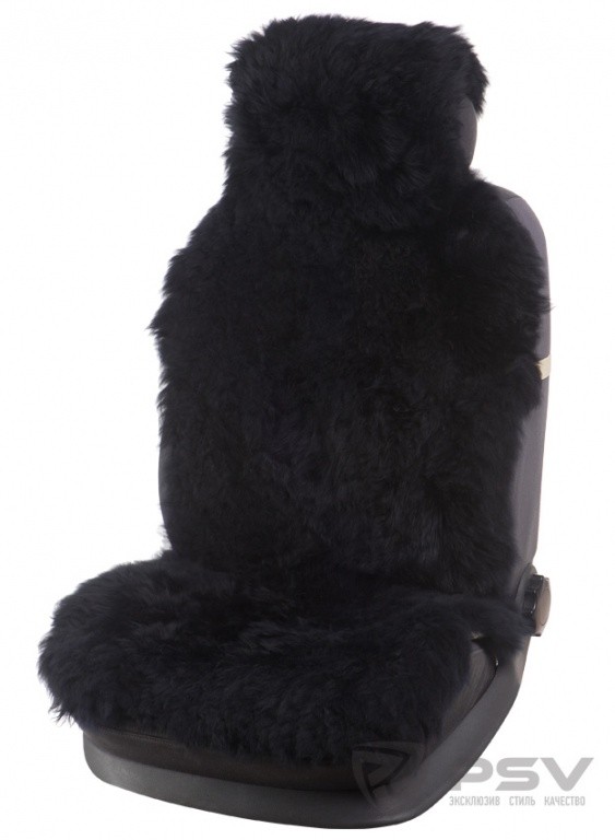 Накидка на сиденье PSV Jolly Extra (натуральный мех, овчина, черный, 2 шт, 140*50)