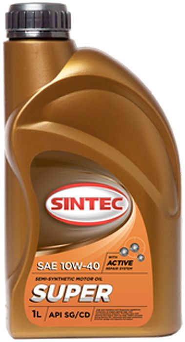 Моторное масло SINTEC СУПЕР SAE 10W-40 API SG/CD, полусинтетическое, 1л
