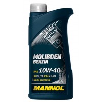Моторное масло MANNOL MOLIBDEN BENZIN 10W-40 SL/CF, A3/B3, полусинтетическое, 1л