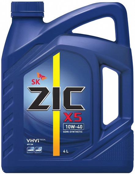 Моторное масло ZIC X5 10W-40, полусинтетическое, 4л