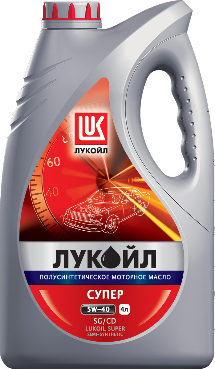 Моторное масло ЛУКОЙЛ Супер 5W-40, API SG/CD, полусинтетическое, 4л