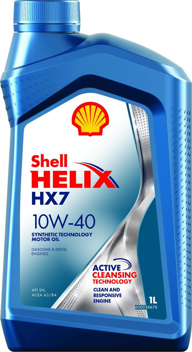 Моторное масло SHELL Helix HX7 10W-40, API SN/CF, полусинтетическое, 1л