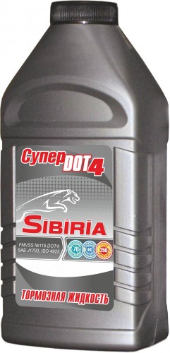 Тормозная жидкость SIBIRIA Супер DOT-4, 455гр.